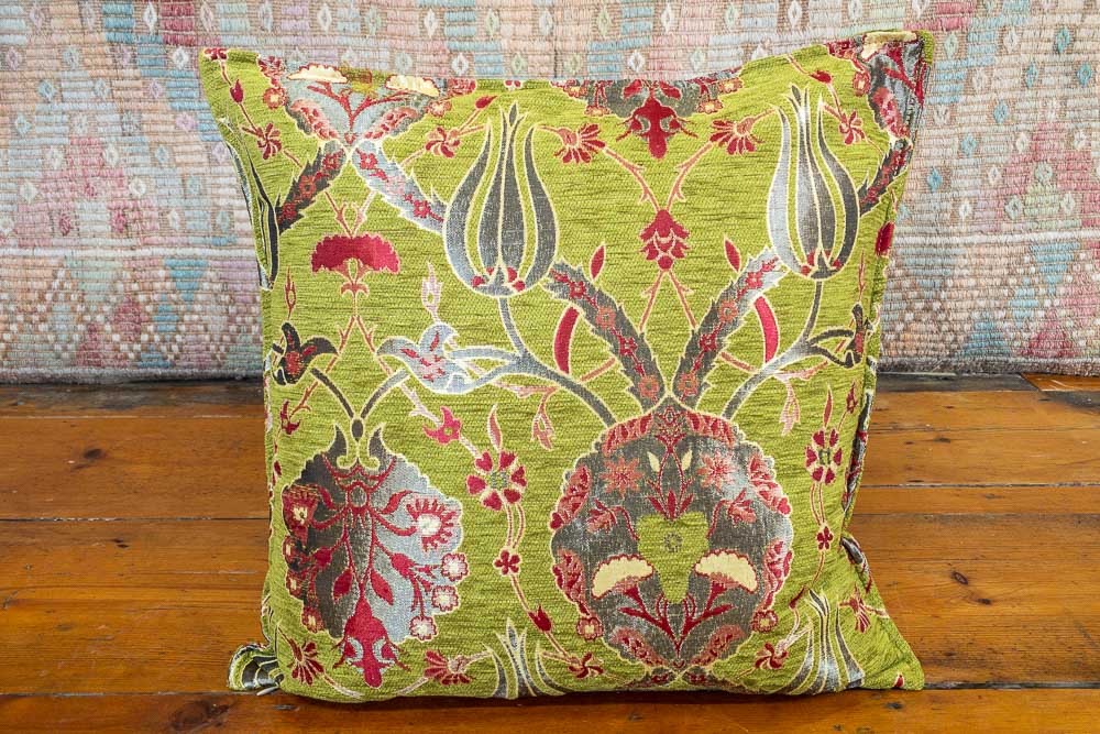 Small Lime Ottoman Turkish Tulip Cushion Cover 44x44cm